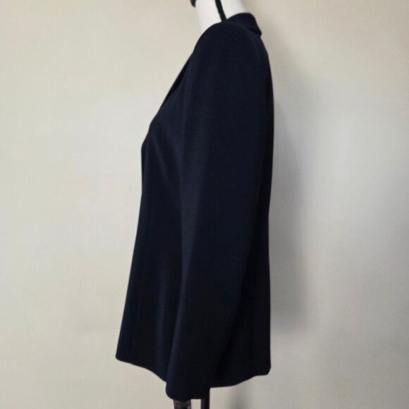 NWT LeSuit 2 Pc 10 Pleated Pants 2 Button Single Breasted Jacket Lined Dark Navy - Picture 4 of 16